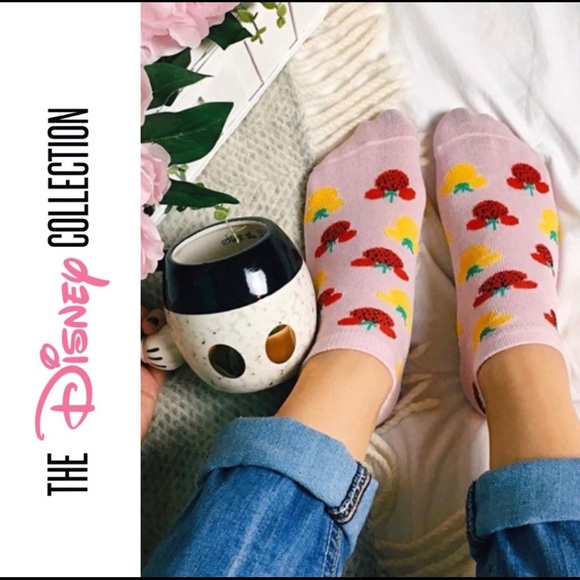 Disney Accessories - Mickey Fruit Animal Print Ankle Socks 3 Pair